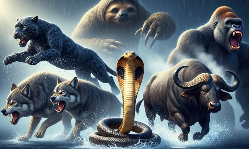 Jungle Doomsday Clash: Panther vs Wolves vs Gorilla | Epic 3D Animal Fight