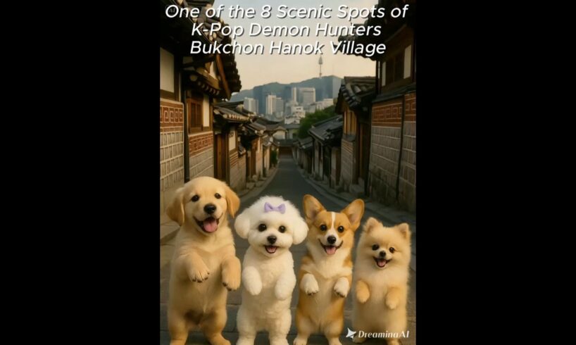 🐶 K-Pop Demon Hunters 8 Scenic Spots — Cute Puppies Dance in Bukchon Hanok Village!💃✨(AI-Assisted)