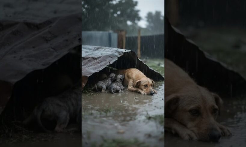 Kind Man Saves Mother Dog and Newborn Puppies #animalrescue #dog #puppy