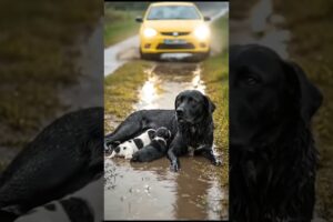 Kind Young Man Rescues Labrador Mom and Her Newborn Puppy #animalrescue #labrador #puppy