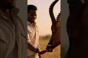 Man Plays with Baby Topi at Sunset #animals #helpanimals