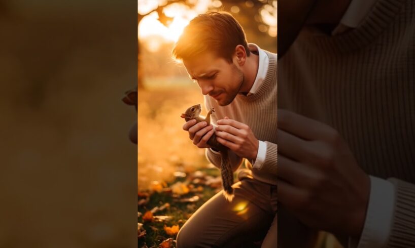 Man Saves Squirrel 🐿️ — She Returns with Friends to Thank Him ❤️ #shorts #rescue #animals
