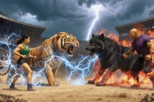 ⚔️ Massive Golden Tiger vs Deadly Black Wolf | Ultimate Animal Fights Showdown