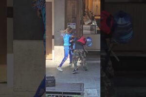 Mini New Orleans Street Fight. No hat needed 😂 #vacation #NewOrleans #bourbonstreet #tourist