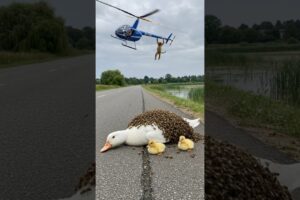 Monkey Saves a Duck #animals #rescue #wildlife #chicks