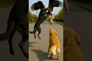 Police dog rescues puppy from eagle  #dog #saves