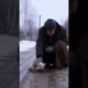 Poor Piglet was rescued from an icy road #helping #animals #rescue