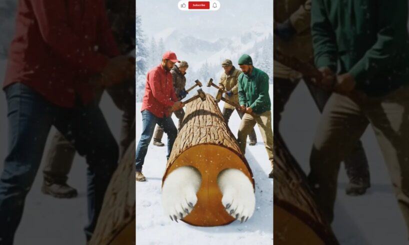 Rescue Bear From a Giant Tree Log 🧸🌲 | Funny Animal Moments | The Carved Canvas#funny#animals#shorts