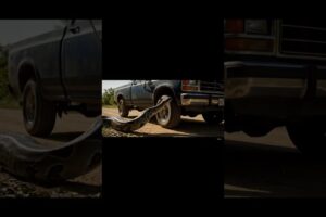 So Close! A Snake Escapes Death on the Road #snakevideo #snakeescape #animalmoment