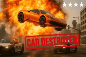 Supercar vs 4★ Police: Epic GTA V Police Chase & Total Wreck#motovlog #gtav