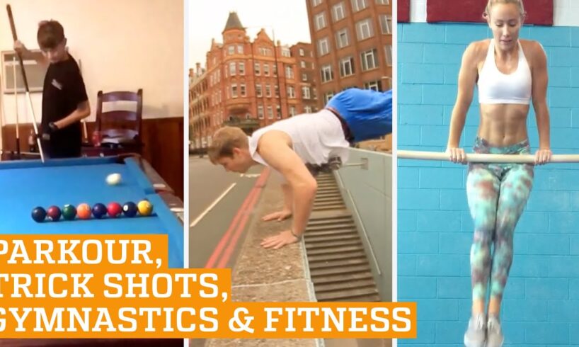 TOP FIVE: Parkour, Trick Shots & Bar Fitness | PEOPLE ARE AWESOME