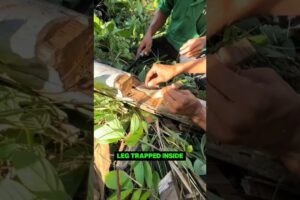 They cut open a tree... and found this!!! #nature #animalrescue #shorts