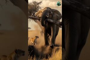 Unbelievable Rescue! Elephant Saves Lion Trapped in Pit 😱🦁❤️ #shorts