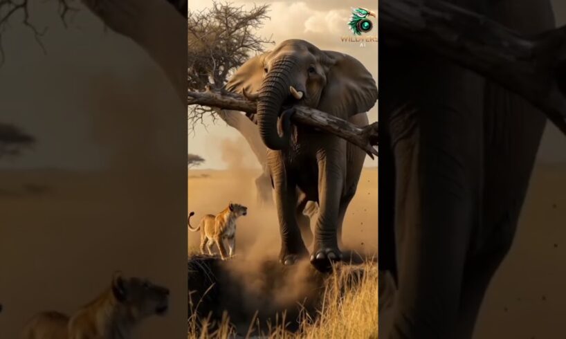 Unbelievable Rescue! Elephant Saves Lion Trapped in Pit 😱🦁❤️ #shorts