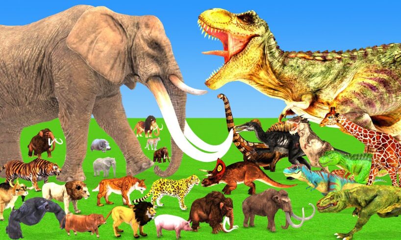 Wild Elephant vs T-Rex Dinosaurs Versus Wild Animals Epic Battle Animal Revolt Battle Simulator