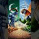 🇮🇳india  vs 🇵🇰 pakisatn National animal fight who wil win#ai #nationalanimals  #fight