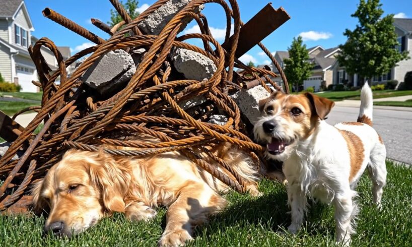 rescue animal: Golden Retriever Trapped Under Steel Rescued by Heavy Operations Team