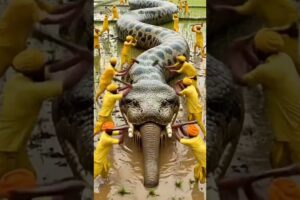 rescue the elephant from the giant log #animals #animalart #funny #aiart