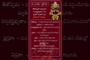 చాతుర్మాస్య వ్రతం - రోజుకో విష్ణు సహస్ర నామ శ్లోకం అర్ధం తో - శ్లోక  81