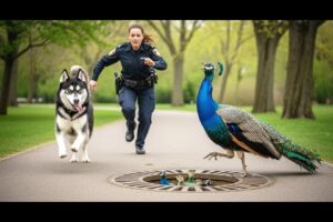 A Dog Begs the Police for Help to Rescue Peacock Chicks Stuck Inside the Drain | Animals Rescue