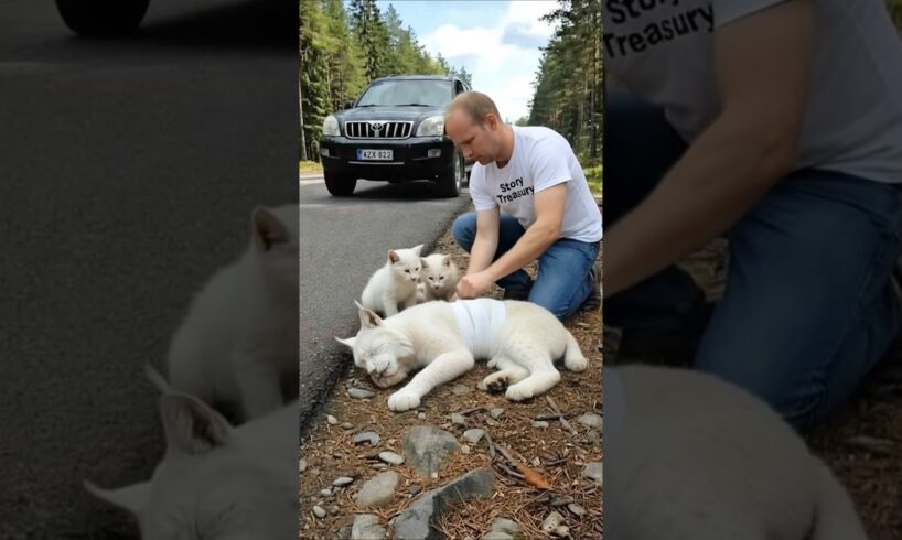 A Kind Man Rescues a Helpless Lynx Mother and Her Kittens