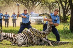 Animal Rescue: Brave Rescue Team RESCUES A Zebra From Giant Python
