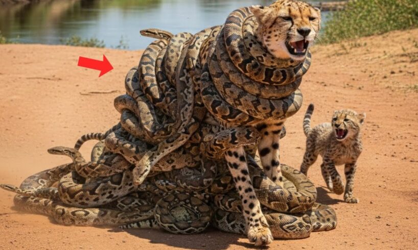 Animal Rescue : Rescue Team Save a Cheetah and Her Cub From Millions of Snake!