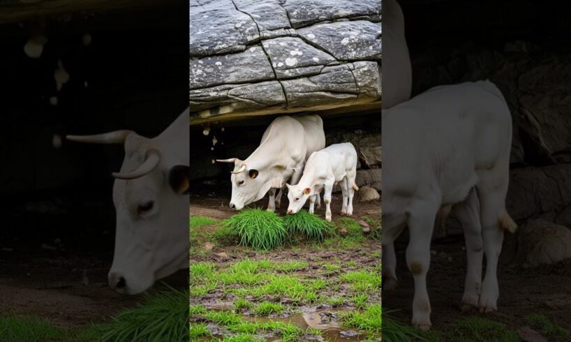 Brave Farmers Rescues Cow trapped Under Landslide! #humanity #cow #animals #pets #rescue