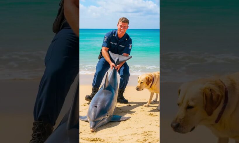 Brave Labrador Retriever Saves a Dolphin and Her Baby #animals #dog #goldenretriever #animalrescue