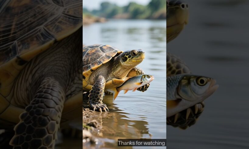Brave Turtle Rescues Fish 🐢🐟#turtle #fish #ai