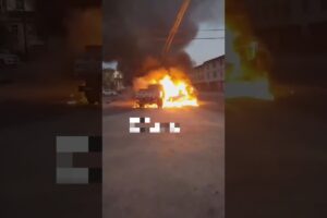 Car Bursts Into Flames After Crash | Urgent Rescue by Firefighters