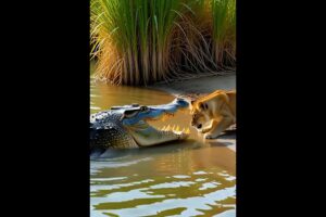 Crocodile Was About to Eat the Lion Cub… Then THIS Happened❗