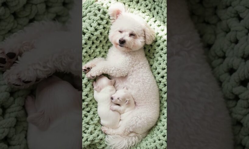 💝 Cute Puppies Cuddles with Mom ❤️