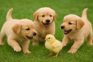 🌱🐶 Cute Puppies Enjoying Playtime with Mom – Soft Dog Barks & Outdoor Joy!