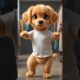 "Cute Puppy Shopping Dance 🐶🛍️ | Adorable Cartoon Dog in Clothes Store!"
