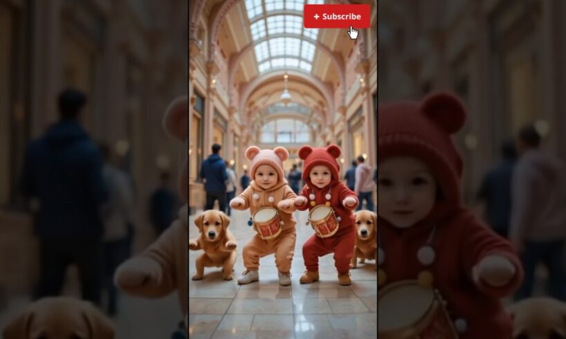 Dancing Baby Twins & Cute Puppies in Mall 🍼🐶✨ | Cutest Video on Internet!