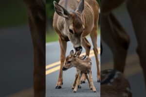 Deer Stays Beside Injured Fawn on Dangerous Mountain Road   #animalrescue #animals #wildliferescue
