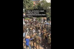 Dhaka erupts as protesters clash with police after Hasina death sentence