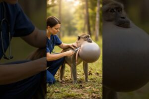 Doctor Saving Injured Monkey | Monkey Rescue Operation | Emotional Animal Help #animalcare