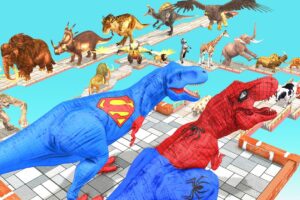 EPIC T-REX DEATHRUN The Toughest of All Animals Dinosaurs Fight Animal Revolt Battle Simulator