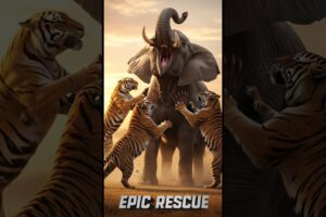 Elephant Battles Tigers to Save the Dog Puppy — Insane Triple Rescue Fight! 🐘🐅🐕 #EpicPawRescue