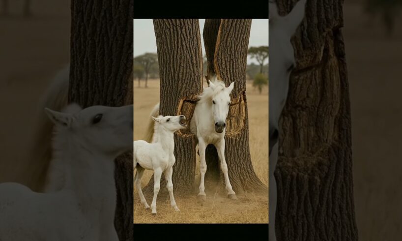 Elephant Rescues Horse Stuck in Tree | Emotional Animal Rescue Story #animals #horse #wildlife