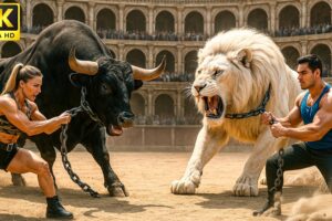 🦁 Epic Lion King vs Furious Bull Clash | Ultimate Wild Animal Fight for Survival! ⚔️🔥