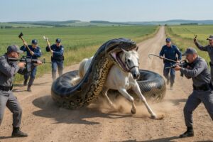 Giant Python vs Horse | Shocking Attack Caught on Camera | Rescue Team Saves the Day