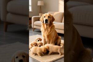 “Golden Retriever Mom with Her Cute Puppies 🐶 | Heartwarming Puppy Moments”#cute #shortsfeed #pets