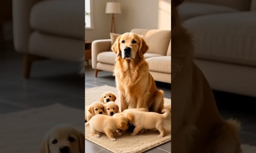 “Golden Retriever Mom with Her Cute Puppies 🐶 | Heartwarming Puppy Moments”#cute #shortsfeed #pets