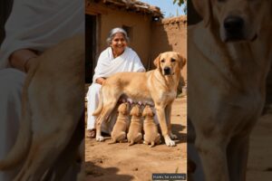 Grandmother saves cute puppies from the butcher 😭 #ai #baby #save