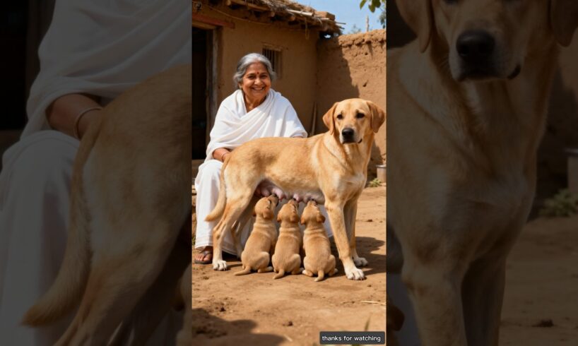 Grandmother saves cute puppies from the butcher 😭 #ai #baby #save