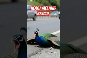 Heart-Stopping Moment: Man Rescues Hurt Peacock on Highway