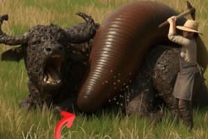 Heroic Rescue Team Saves Gentle Mother Buffalo from Giant Leech Attack